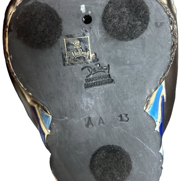 De Rosa Rinconada Blue owl figurine, collectible ornament, artisan art sculpture - Picture 10 of 12